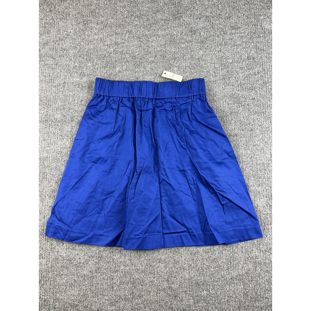 Talbots Skirt Womens Petite P Blue‎ Satin A-Line Knee Elastic Waist New Tag